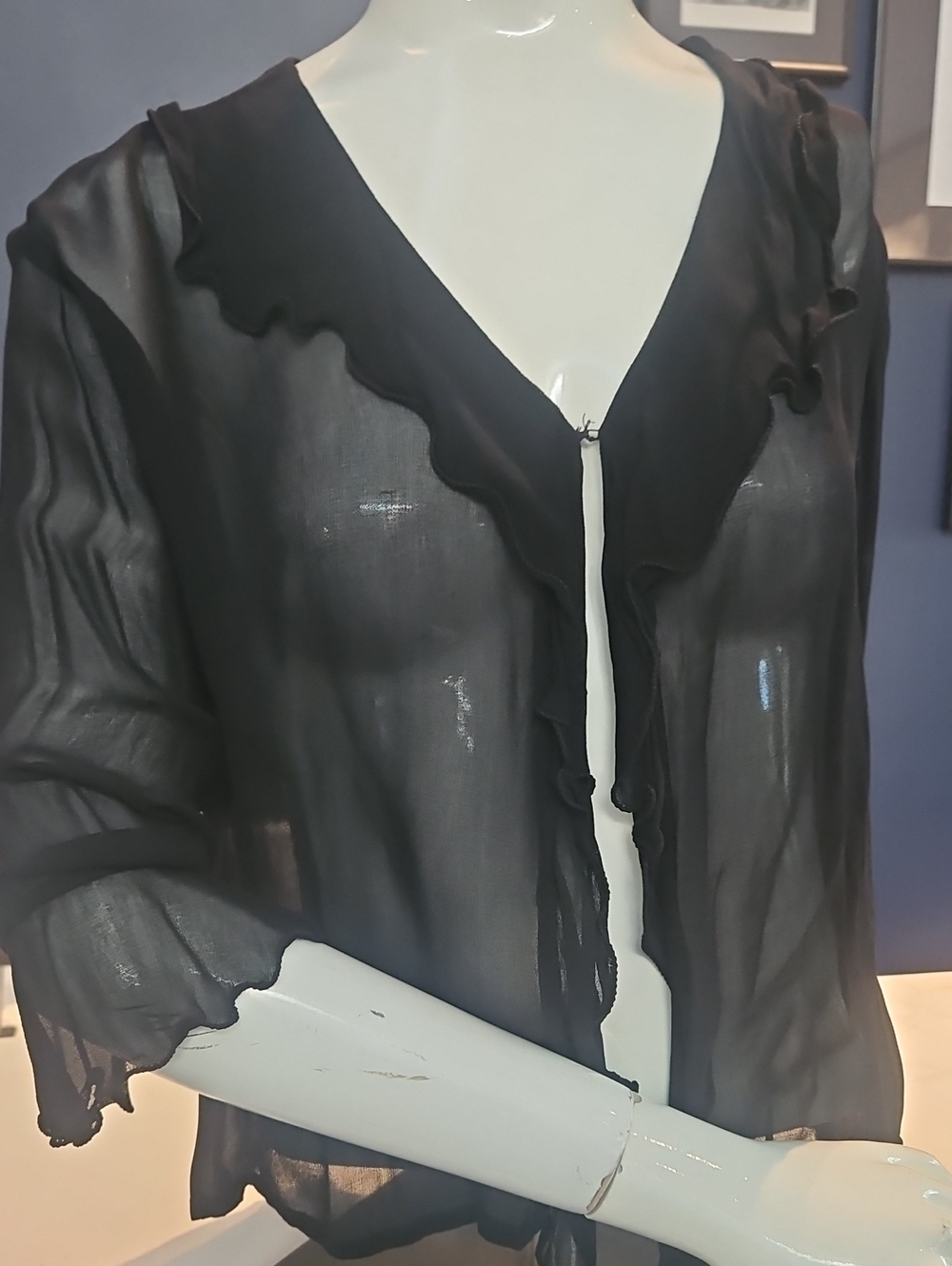 Black sheer shrug or dress cover size small